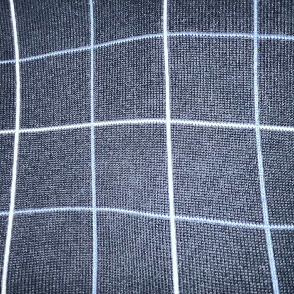 BROOKS BROTHERS Silk Blend Navy Window Pane Business Preppy V-Neck Sweater - XL - Picture 7 of 7